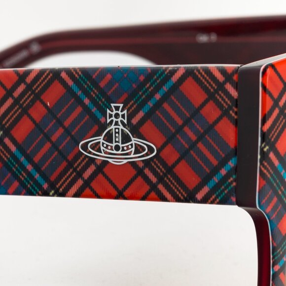 Vivienne Westwood Sun RX 01 Red-Tartan Square Sunglasses - Picture 6 of 10